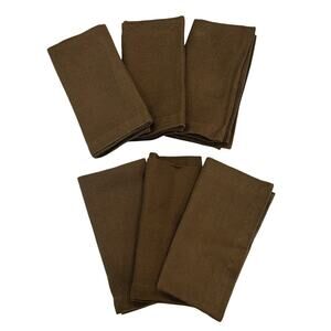 Pottery Barn Set of 6 Brown Linen Napkins Size 20 x 20